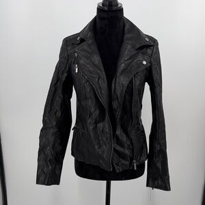 KUT jacket moto Women's Black faux Leather Jacket size small